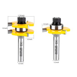 KOWOOD - Juego de 2 puntas de fresado de madera con forma de T ajustable