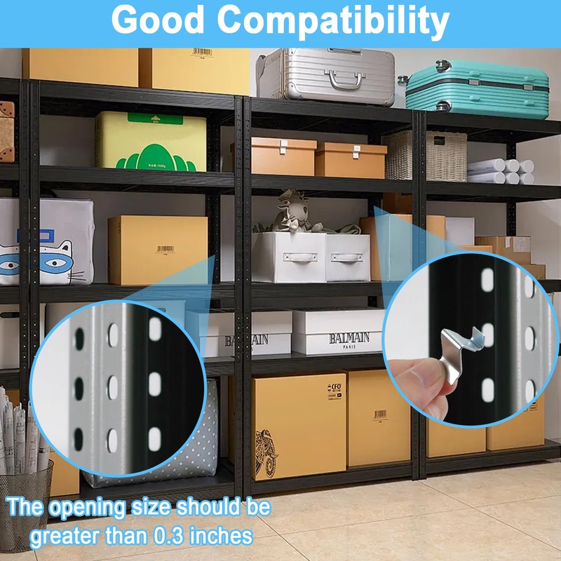 24 Pcs Shelf Clips for Metal Shelving, Cabinet Shelf Clips
