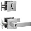 Berlin Modisch Contemporary Square Entry Lever Door Handle and Single