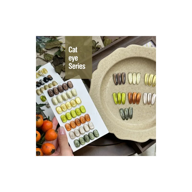 Esmaltes Uñas Gel Efecto Ojo Gato 12 Ml+liman, 7 Unidades