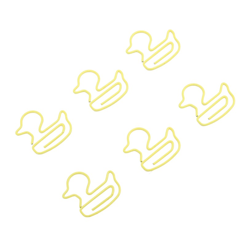 100pcs Paper Clips Cute Duck Shaped Decorative Metal Paperclips with
