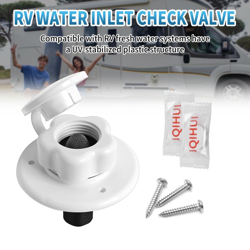 RV City Water Inlet with Check Valve, 1/2 inch BSP