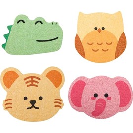 4pcs Kids Bath Sponges,Fun Animal Shapes,Soft Baby Sponges for Bath,Safe & Gentle Infant and Toddler Bathing,Durable Natural Wood Pulp Fiber,Perfect for Newborns,Children & Family Use