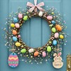 KENJOVIVO Artificial Easter Spray Vine with Pastel Easter Eggs and