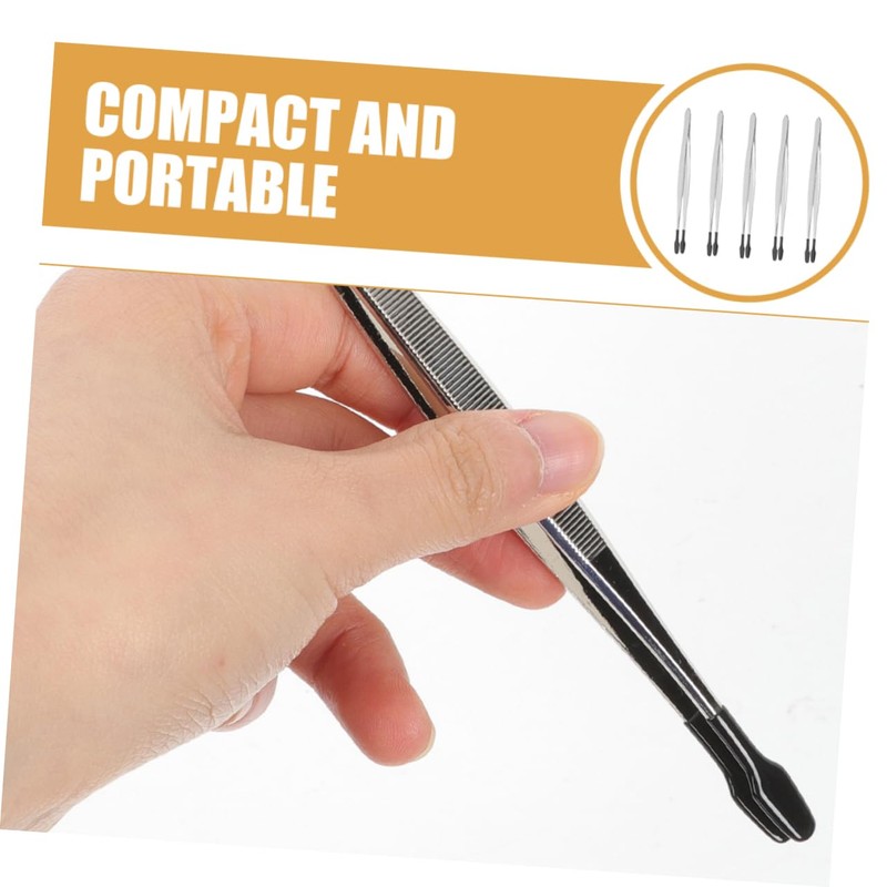 Vaguelly 5pcs Stainless Steel Craft Tweezers Multipurpose Tweezers for Crafting