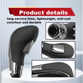 Pleoos Automatic Gear Stick Shift Knob Compatible with 2012-2017 Buick Verano Car Gear Shift Knob Leather Car Stick Lever Gear Shifter Knob Cover Head Handle Lever(Black)