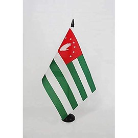 AZ FLAG Republic of Abkhazia Table Flag 5'' x 8'' - Aphsny Desk Flag 21 x 14 cm - Black plastic stick and base