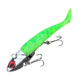 Coreman VJ-16 Vibrating Jig Head Lure, Silver Head/Panic Green