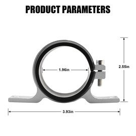 AUCELI Fuel Filter Mounting Bracket, 50mm Fuel Pump Clamp Bundle Holder, Aluminium Alloy Fuel Filter Mounting Cradle with Rubber Inner Ring, Universal Fuel Pump Bracket Car Accessories
