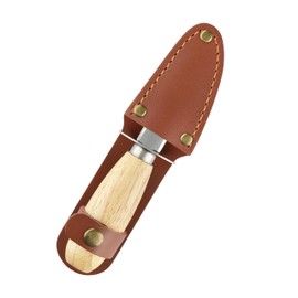 HAMMER IRON ALLEY Oyster Shucking Knife, HIA Stainless Steel Oyster Knife Shucker Opener with Ergonomic Wooden Handle, Protective Leather Sheath