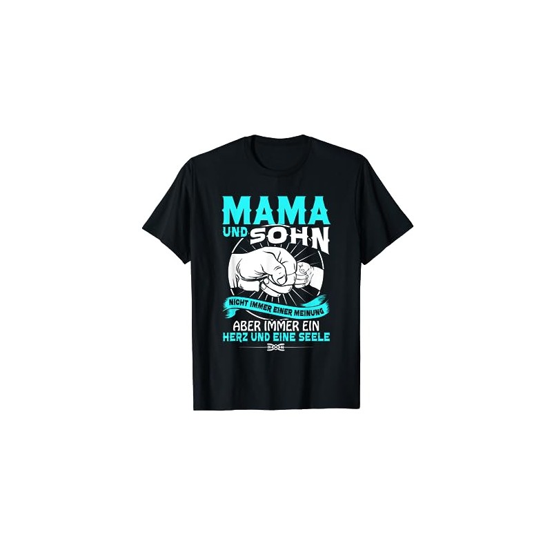 Mum & Son T-Shirt Gift - Perfect for Christmas, black