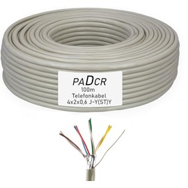 PADCR Jysty Telephone Cable Installation Cable Telephone Line (4 x 2 x 0.6, 100 m)