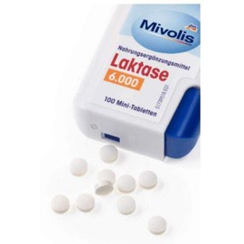 Laktase 6.000 Minitabletten - Verbessert die Verdauung von Milchzucker bei Laktoseintoleranz - Mit Sofortwirkung - 100 Tabletten