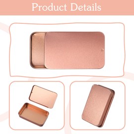 Qianyu 2 Pcs Portable Dental Floss Case Sliding Dental Pick Dispenser Box Metal Compact Glide Flosser Organizer Refillable Holder for Oral Care Travel Dinners Teeth Cleaning (Rose-Gold)