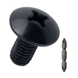 M5-0.8 x 12mm Truss Head Machine Screws 100 Pcs, Stainless Steel 304 (18-8), Black Oxide Coated, Phillips Drive, Fayeploo (with Phillips Bit)