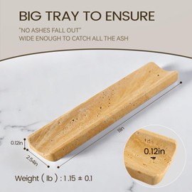 Koville Travertine Incense Holder, Incense Holder for Sticks, Long Incense Sticks Holder Ash Catcher for Meditation Yoga SPA, Natural Stone Incense Burner, Home Table Decor (Yellow)