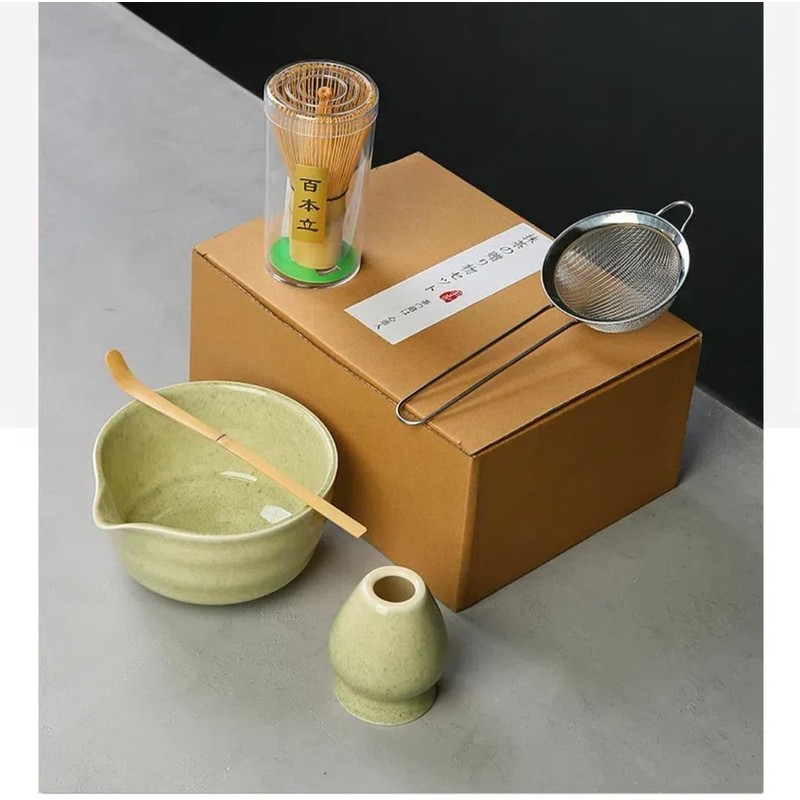 6pcs Matcha Kit Set,Matcha Set Includes Bowl with Spout and