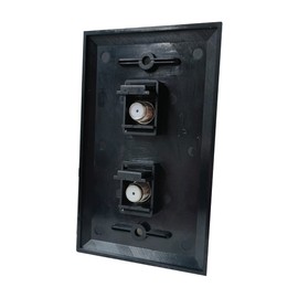 BUPLDET 2 Port Coax Wall Plate Black - Single Gang Double Coaxial Jack Outlet Cover Plate for Cable TV/Antenna