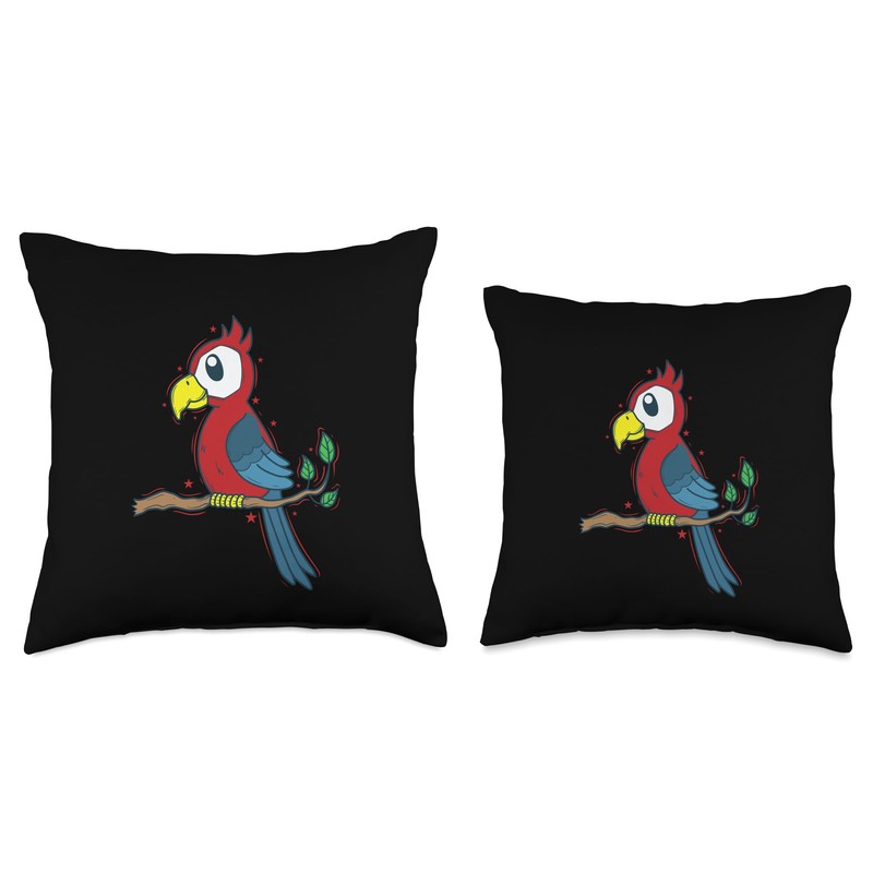 Parrot exotic tropical Animal Throw Pillow