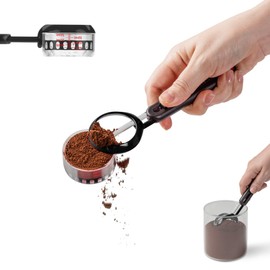 Dreamfarm Levoop - Adjustable Level Espresso | Coffee Measuring Scoop | Black