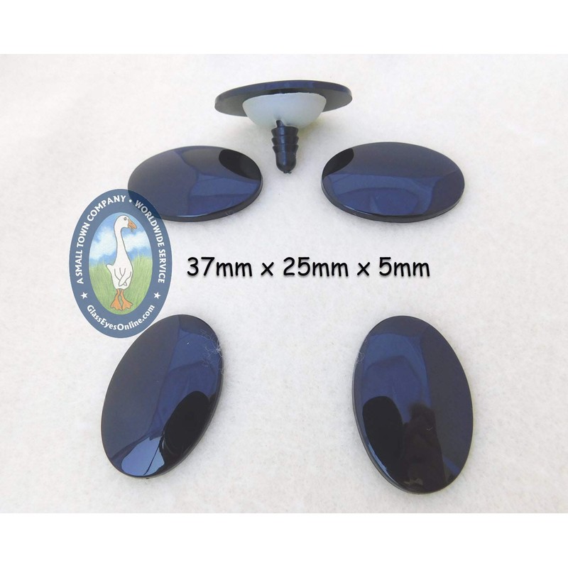 Oval Safety Noses Buttons Eyes 6 Pieces (Black, 27mm)