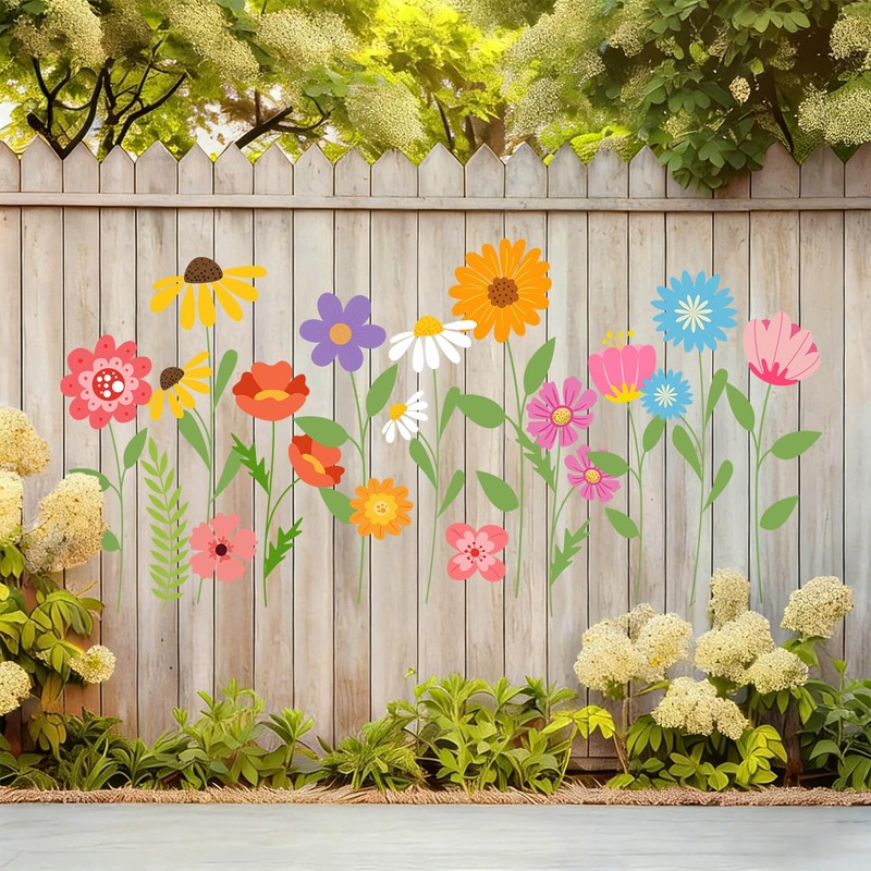 JarThenaAMCS 12Pcs Large Spring Wildflower Stencils Reusable Floral Plastic Drawing