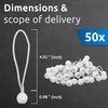 ECENCE 50x Bungee Cords with Balls, Tarp Tie Down Straps,