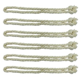 UMCHU Pack of 6 Curtain Cords, Cotton Rope Beige, Hand Knitted Curtain Holder, for Living Room, Bedroom (71 cm Long and 15 mm Thick)