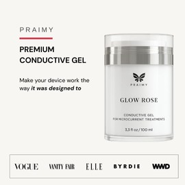 Glow Rose Premium Conductive Gel for Microcurrent & RF Devices Keeps Current Strong for Better Lift & Consistent Results Leave-On, Non-Sticky Performance Skincare