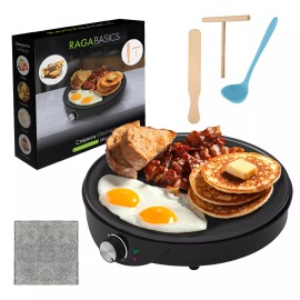 Raganet Crepera Eléctrica Antiadherente 30cm Premium Nonstick Color Negro