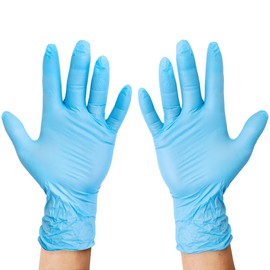 CHEF ROYALE Pack of 500 Disposable Blue Nitrile Gloves - Latex Free Gloves Surgicals Powder Free Medical Nitrile Gloves Multi Use Extra Strong Food Prep Gloves - Bulk Quantity (500, M)