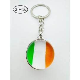 LLBFHH 3 Pcs European Countries Flag Key Chain, Cool Keychain for Car Keys, Stainless Steel Keyrings & Keychains, Ireland