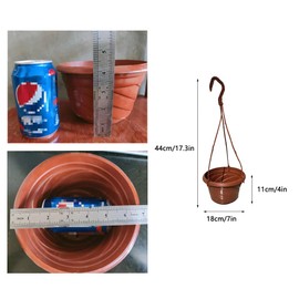 PALROTOP 8 Pack Small Plastic Hanging Planters, 7" Hanging Flower Plant Pots Basket Planter Holder Round Hanging Containers for Outdoor Indoor Plants Garden Balcony Decoration, 2 Color