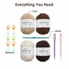 Jaciensh Thick Chenille Yarn, 4x100g Fluffy Chunky Yarn for Crochet,