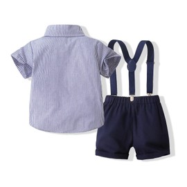YUN HAO Conjunto de ropa de 3 piezas para bebés y niños pequeños, Azul, 4-5 Años