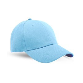 Youngly® Kids 5 Panel Button Baseball Cap Boys Girls School Pre-Curved Adjustable Cotton Outdoor Summer Sun Hat (Sky Blue)
