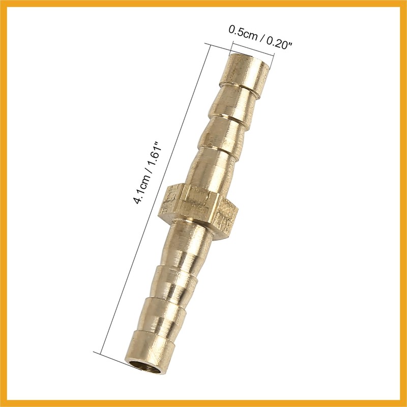Partuto 5mm Brass Barb Hose Fitting Straight Joiner for Air