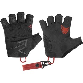 ACE Schakal Fingerless Gloves - Tactical Gloves without Fingers - for Paintball and Shooting - Black/Red - M