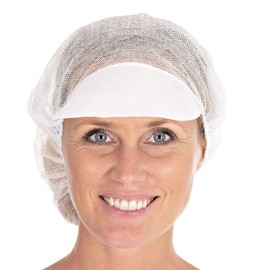 FRANZ MENSCH Hygostar Beret Caps with Umbrella Viscose Pack of 100 White Diameter 48 cm, White