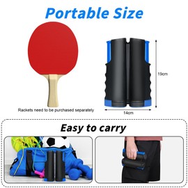 flintronic Rete da Ping Pong, Retrattile da Ping Pong, Portatile Rete di Ricambio per Ping Pong per Tavolo da Ping Pong, Scrivania, Tavolo da Pranzo, può Essere Esteso a 170cm, Nero Blu