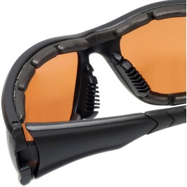 Calabria 23BF Safety Glasses Black/Copper Orange Men Women UV Protection Wind Debris Anti Fog Slip Glare Nylon Shatterproof