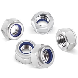 DIN985 Pack of 50 Hex Nuts M4, Leryati Locking Nuts Stainless Steel Standard A2 V2A M4 Nut, Self-Locking Nuts Stop Nuts, Hex Stainless Steel Nut Stop Nuts Lock Nuts Set