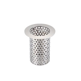 3" Commercial Floor Drain Strainer, 4'' High, Thick Perforated 316 Stainless Steel and Finely Polished Drain Basket for Restaurant/Factory/Kitchen