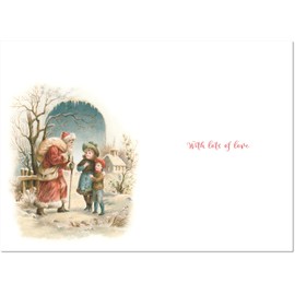 doodlecards To The Dog Christmas Card Victorian Style Medium Size Christmas Card for To The Dog with Plain Envelope