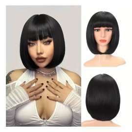 ANOGOL Peluca Negra Cosplay Kanekalon Aizawa Baji