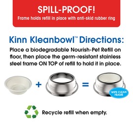 Kinn Kleanbowl – The Healthier, Planet-Friendly, Disposable Pet Bowl, 32oz (4 Cups), Stainless Steel
