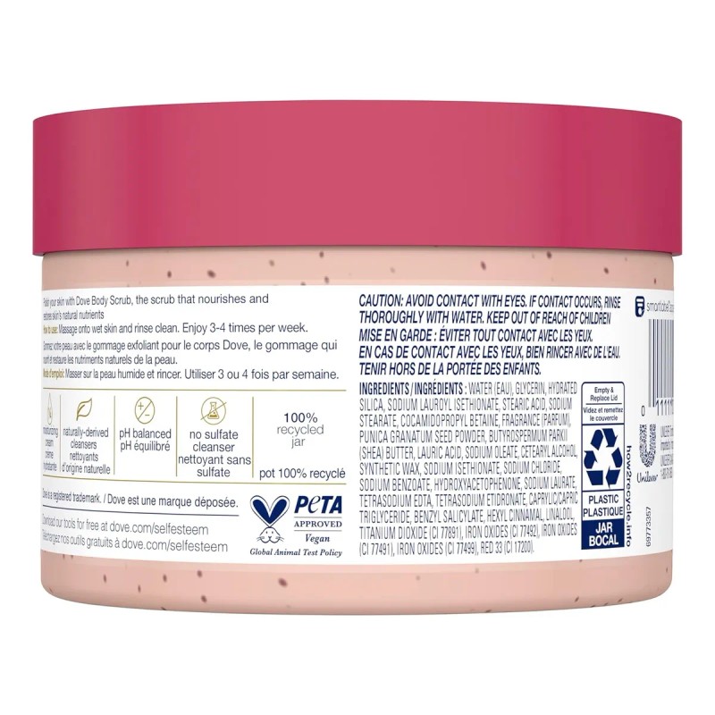 Dove Exfoliante De Granada Y Manteca De Karité Para Piel