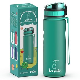 Luyiilo Children's Leak-Proof Drinking Bottle, 500 ml, BPA-Free, with Fruit Insert, Suitable for Carbonated Drinks, Perfect for School, Kindergarten, Sports (Green)