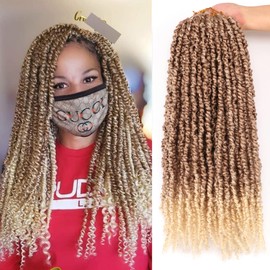 8Packs/Lot 20Inch Pretwisted Passion Twist Crochet Hair Prelooped Passion Twist Hair Curly Crochet Hair Extensions for Black Women Wate Wave Crochet Braids Hair (20 Inch (Pack of 8), #27/613)