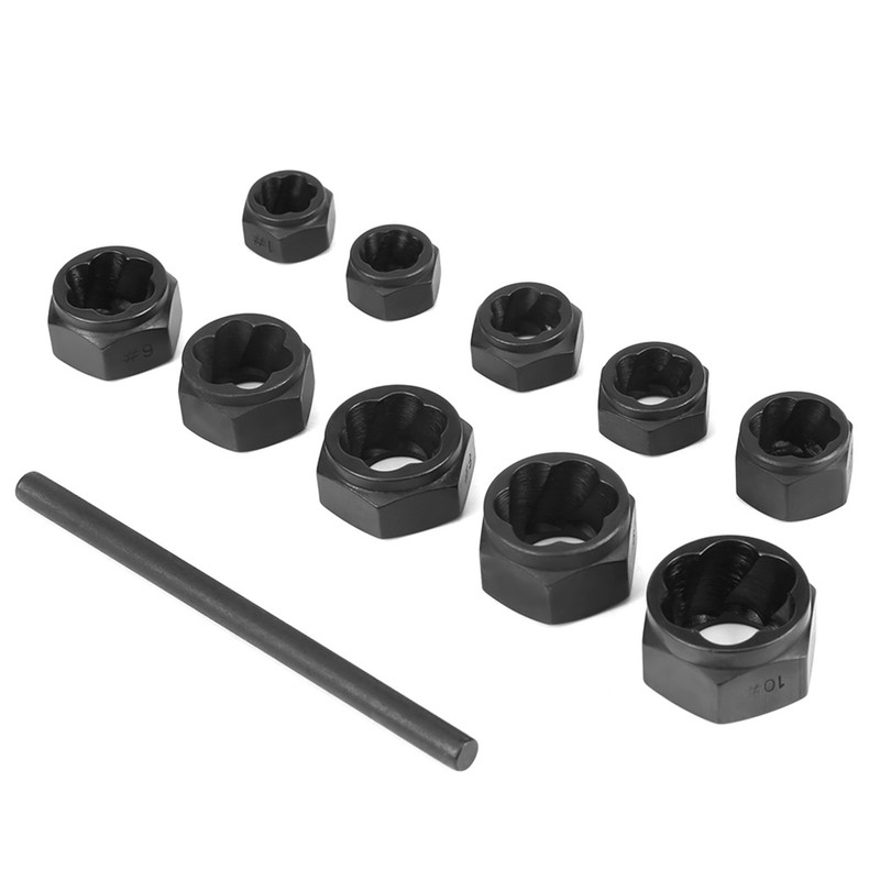 11pcs/ Set 9-19mm Damaged Nut Bolt Remover Stud Extractor Locking